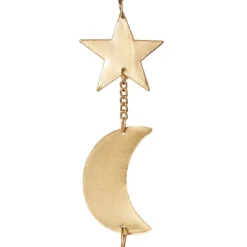 39" X 6.5" Iron Eclectic Moon And Stars Windchime Gold - Olivia & May: Charming Harmonic Decor For Indoor/Outdoor Use -Olivia & May GUEST 0a7c76b8 6d5a 4e5c 8135 267e8877e7f3