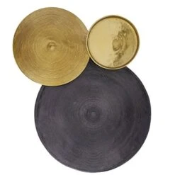 Aluminum Plate Radial Wall Decor Black - Olivia & May
