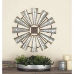 Farmhouse Metal Abstract Wall Decor Silver - Olivia & May
