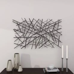Metal Geometric Overlapping Lines Wall Decor Dark Gray - Olivia & May 22 Metal Geometric Overlapping Lines Wall Decor Dark Gray - Olivia & May -Olivia & May GUEST 0c1b92c1 ea91 481d bc1b 7de8dcacdcc9