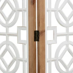 Farmhouse Wood Patterned Room Divider Screen White - Olivia & May -Olivia & May GUEST 0c3fef41 7b49 42f1 925d 36087b834ce7