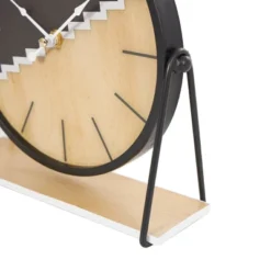 9"x9" Wooden Geometric Clock With Brown Wood Accents Black - Olivia & May: Silent, Modern Design, MDF Material 13 9"x9" Wooden Geometric Clock With Brown Wood Accents Black - Olivia & May: Silent, Modern Design, MDF Material -Olivia & May GUEST 0c684430 650d 4ad4 b10f d594bb1e4fa0