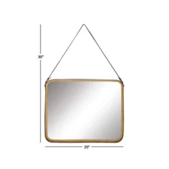 Metal Wall Mirror With Hanging Strap Gold - Olivia & May -Olivia & May GUEST 0ce7e648 152f 4964 a5a2 22bb94d7711d