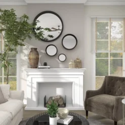 Contemporary Metal Wall Mirror Set Of 3 Dark Brown - Olivia & May -Olivia & May GUEST 0d26488b 79bc 4ff0 a9a3 5fd3a8ba94ab