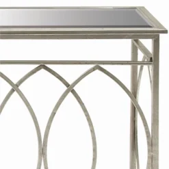 Metal And Mirror Trellis Design Front And Sides Console Table Silver - Olivia & May -Olivia & May GUEST 0d514f88 5252 441c a812 02684cb2f637