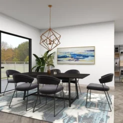 Modern Polystone Abstract Framed Wall Art With Gold Frame Blue - Olivia & May -Olivia & May GUEST 0dfd3145 275b 4725 8cea ec700a24a95d