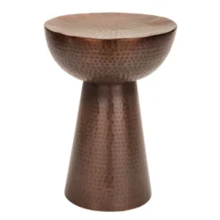 Hammered Metal Drum End Table Bronze - Olivia & May -Olivia & May GUEST 0e5545a7 49fa 4778 a817 70ed018312b7