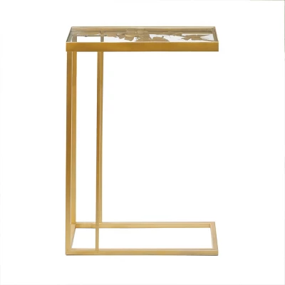 Contemporary Metal And Glass Accent Table Gold - Olivia & May 7 Contemporary Metal And Glass Accent Table Gold - Olivia & May - Image 5
