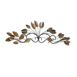 10" X 34" Metal Leaf Wall Decor Brown - Olivia & May -Olivia & May GUEST 0e91e82b cb0e 4e13 996b 8d03e6f43975