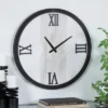 Olivia & May 24"X24" Wood Geometric Art Deco Inspired Line Art Decorative Wall Clock With Black Accents White -Olivia & May GUEST 0ec40339 2e80 4142 adce 7c890d267dbf