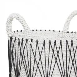 3pk Plastic Natural Storage Baskets White - Olivia & May -Olivia & May GUEST 0ef60979 16e9 4b65 a4ce eaa57fdbf123