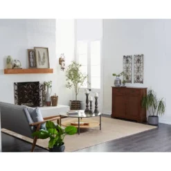 Traditional Wood Shutter Style Cabinet Brown - Olivia & May -Olivia & May GUEST 0f16451c 1f28 43b9 bf88 b5e50d4390c3