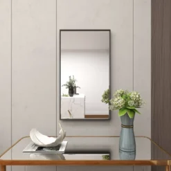 Contemporary Wood Rectangle Shaped Wall Mirror With Thin Minimalistic Frame - Olivia & May -Olivia & May GUEST 0f6d14d2 3069 422e 9ec6 a120ee3220cc