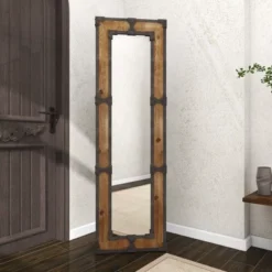 Rustic Wood Floor Mirror Brown - Olivia & May -Olivia & May GUEST 0f867367 ab31 465b 9731 cb31efd1665c