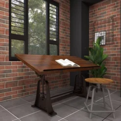 Industrial Teak Wood Console Table Brown - Olivia & May -Olivia & May GUEST 0fd26149 99f7 4752 ac2a 4364ad60b445