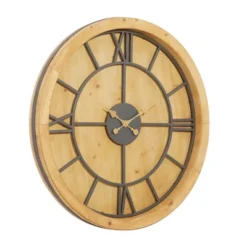 Mediterranean Wood Wall Clock Brown - Olivia & May -Olivia & May GUEST 0feffd9b aec6 4d83 af13 1a9cec103cca