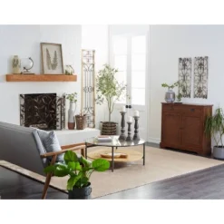 Traditional Wood Shutter Style Cabinet Brown - Olivia & May -Olivia & May GUEST 100183f1 1b23 4759 928c d0e73480e92f