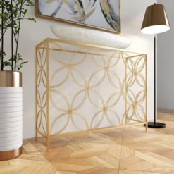 Contemporary Metal Console Table Gold - Olivia & May -Olivia & May GUEST 103043f6 c163 4238 852b 897c5f1dbd51