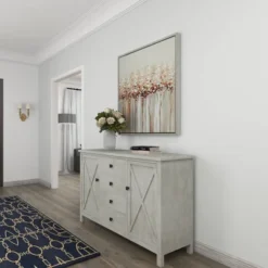 Canvas Tree Framed Wall Art With Silver Frame White - Olivia & May -Olivia & May GUEST 119748b0 ea39 4420 a053 be3f4e19c9d4