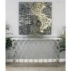 Contemporary Metal Pattern Console Table Silver - Olivia & May -Olivia & May GUEST 124c94cc 507a 44d2 8945 3074ab034b87