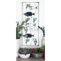 Set Of 2 Metal Fish Wall Decors Blue - Olivia & May -Olivia & May GUEST 125c0bb5 df3d 4174 b580 d62a90f5e32d