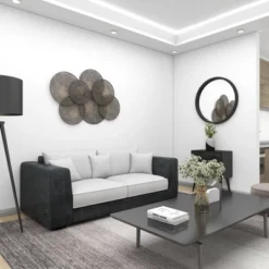 Metal Plate Overlapping Perforated Wall Decor Black - Olivia & May -Olivia & May GUEST 128b804c 2762 4d59 8e4d bfcac18e93f7