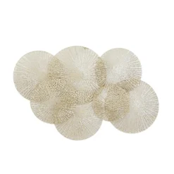 Metal Plate Wall Decor With Perforated Design Gold - Olivia & May -Olivia & May GUEST 12aa3f72 4741 44aa 87f7 74affa1a405b