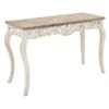 Wood Parisian Design Floral Ornate Detailing Console Table White - Olivia & May -Olivia & May GUEST 136d2ac1 ba1f 4f3c b106 20d85db79c5e