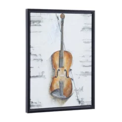 Traditional Polystone Violin Framed Wall Art Dark Brown - Olivia & May -Olivia & May GUEST 137a3b92 4067 41e6 8b59 47634422a89c
