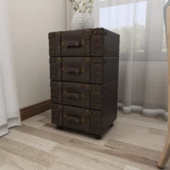 Wood Stacked Side Chest Dark Java - Olivia & May -Olivia & May GUEST 1390183b 034b 4f9e ab5b 032812f77383