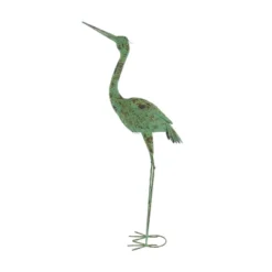 Set Of 2 Iron 47" Coastal Crane Garden Sculpture Green - Olivia & May: Heron Figure, Metal Wire Outdoor Decor -Olivia & May GUEST 13996c6a d334 4308 9506 52b75bc941ca