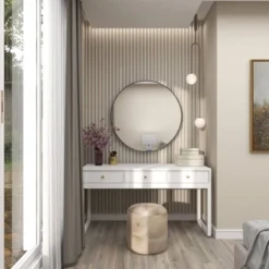 Contemporary Wood Round Wall Mirror - Olivia & May -Olivia & May GUEST 139c4974 5ec6 42e5 a967 28fae75b33f3