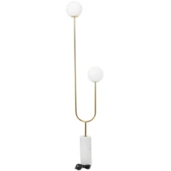 2-Light 73" X 16" Marble Orb Floor Lamp With Marble Base - Olivia & May -Olivia & May GUEST 13b2e761 bd8d 41bf ad80 1a7afbf13340