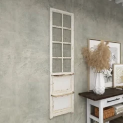 Wood Scroll Door Inspired Panel Wall Decor With Mesh Netting Cream - Olivia & May -Olivia & May GUEST 13c7b901 deb3 466c bc31 6c577a429a74