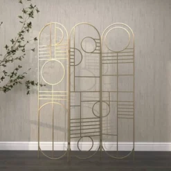 Modern Metal Room Divider Screen Gold - Olivia & May -Olivia & May GUEST 14132d46 82f9 4541 b5f8 d9c62e43852f