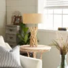 Rustic Wood Table Lamp Beige - Olivia & May -Olivia & May GUEST 141de68d aab9 4a5a a7d1 abdd4211e171