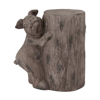 16" X 16" Modern Farmhouse Magnesium Oxide Pig Garden Sculpture Brown - Olivia & May: Outdoor Patio Decor, Playful Accent 8 16" X 16" Modern Farmhouse Magnesium Oxide Pig Garden Sculpture Brown - Olivia & May: Outdoor Patio Decor, Playful Accent - Image 6