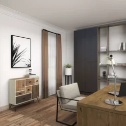 Wood And Metal 7 Drawer Buffet White/Black - Olivia & May -Olivia & May GUEST 1517416b d0f7 4dc4 816c 53d729084f3f