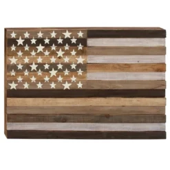 Wood American Flag Handmade Wall Decor Dark Brown - Olivia & May -Olivia & May GUEST 158efa26 24e1 4f98 a019 42474d84ec6e