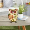 Eclectic Metal Owl Garden Sculpture Yellow - Olivia & May