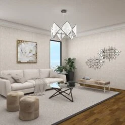 Glam Metal Abstract Wall Decor With Square Mirrored Accents Black - Olivia & May -Olivia & May GUEST 16ab8bf3 3dda 4ba3 a0ed 6eef2a1d80c8