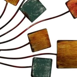 Metal Sunburst Wall Decor With Square Panel Accent Brown - Olivia & May -Olivia & May GUEST 16b67a71 75f2 4758 b661 8e3d85e751de