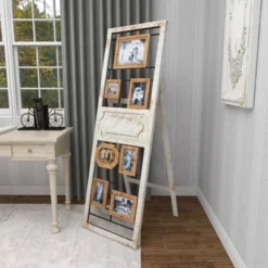 Wood 6 Slot Wall Photo Frame With Floor Stand Brown - Olivia & May -Olivia & May GUEST 170be2e5 f24e 4b4e 93bc b06d1bf6ee02