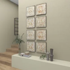 Metal Fleur De Lis Embossed Wall Decor Set Of 4 Brass - Olivia & May -Olivia & May GUEST 174e75d6 1903 4f45 bec4 879d136c86f2