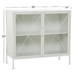 Modern Farmhouse Metal Cabinet White - Olivia & May -Olivia & May GUEST 17830f04 dd5f 4be3 bb86 313a6bbb3187