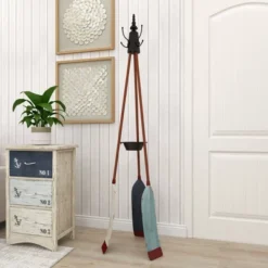 Metal Nautical Style Coat Rack Tripod Base - Olivia & May -Olivia & May GUEST 17aa8e24 2a29 4049 a091 f56b76b179f7