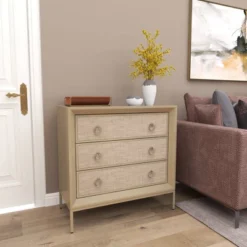 Wood And Metal Mirror Chest Silver/Gray - Olivia & May -Olivia & May GUEST 17bbc157 8260 4796 ae55 f6edabb8ed89