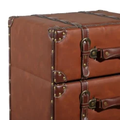 Traditional Faux Leather 5 Drawer Chest Camel Brown - Olivia & May -Olivia & May GUEST 17d6ba90 21a6 407e 953f 5b940bfbb9b6