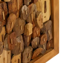 Teak Wood Abstract Handmade Carved Faces Wall Decor Brown - Olivia & May -Olivia & May GUEST 17f2f9ba 8af2 4564 8974 898f1592cea4