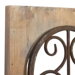 Wood Scroll Window Inspired Wall Decor With Metal Scrollwork Relief Brown - Olivia & May -Olivia & May GUEST 182c246f cb0e 46e9 9d37 608c0ca8b0ec
